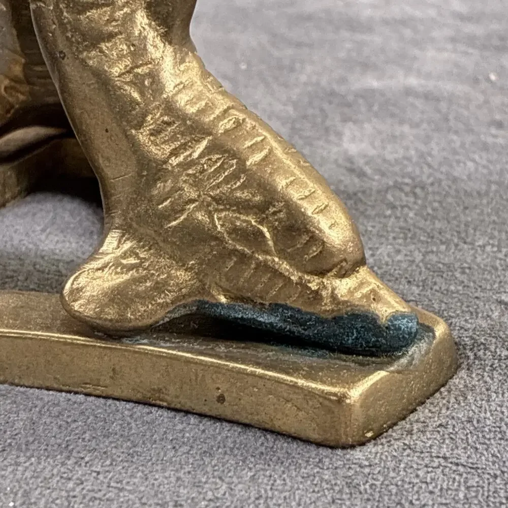 Vintage Solid Brass Three Dolphin Marble or Egg (not Included) Stand Charity